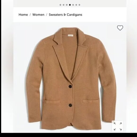 J. CREW SCHOOL BOY SWEATER BLAZER HEATHER ACORN $130 TAN KHAKI M - Picture 5 of 8